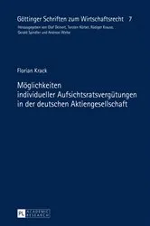 Book cover of Moeglichkeiten individueller Aufsichtsratsverguetungen in der deutschen Aktiengesellschaft by Gerald Spindler