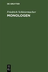 Book cover of Monologen (5th ed.) by Friedrich Schleiermacher