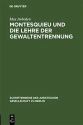 Book cover of Montesquieu und die Lehre der Gewaltentrennung by Max Imboden