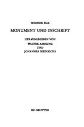 Book cover of Monument und Inschrift by Werner Eck