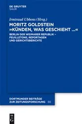 Book cover of Moritz Goldstein 