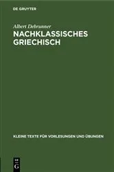 Book cover of Nachklassisches Griechisch by Albert Debrunner