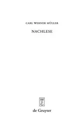 Book cover of Nachlese by Carl Werner Müller