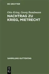 Book cover of Nachtrag zu Krieg, Mietrecht (5th ed.) by Otto Krieg