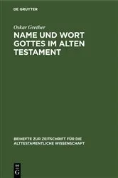 Book cover of Name und Wort Gottes im Alten Testament by Oskar Grether