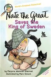 Book cover of Nate the Great Saves the King of Sweden by Marjorie Weinman Sharmat