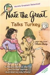 Book cover of Nate the Great Talks Turkey by Marjorie Weinman Sharmat