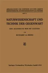 Book cover of Naturwissenschaft und Technik der Gegenwart by Richard von Mises