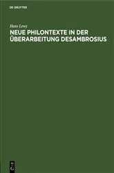 Book cover of Neue Philontexte in der Überarbeitung Desambrosius by Hans Lewy