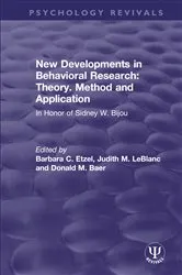 Book cover of New Developments in Behavioral Research: Theory, Method and Application by Barbara C. Etzel
