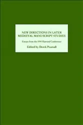 Book cover of New Directions in Later Medieval Manuscript Studies by Derek Pearsall