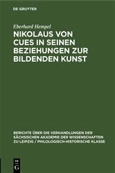 Book cover of Nikolaus von Cues in seinen Beziehungen zur bildenden Kunst by Eberhard Hempel