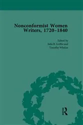 Book cover of Nonconformist Women Writers, 1720-1840, Part I Vol 1 by Julia B Griffin