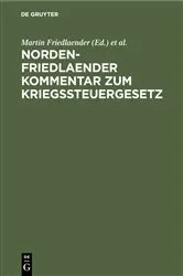 Book cover of Norden-Friedlaender Kommentar zum Kriegssteuergesetz by Unknown
