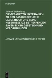 Book cover of Notariatsgesetze vom 9. Juni 1899 by Heinrich Becher