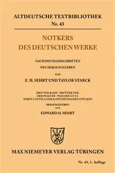 Book cover of Notkers des Deutschen Werke by Edward H. Sehrt