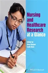 Book cover of Nursing and Healthcare Research at a Glance by Alan Glasper