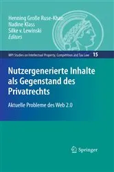 Book cover of Nutzergenerierte Inhalte als Gegenstand des Privatrechts by Unknown