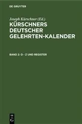 Book cover of O - Z und Register (9th ed.) by Joseph Kürschner