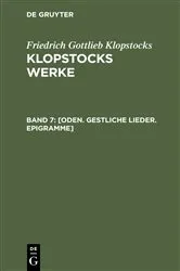 Book cover of [Oden. Gestliche Lieder. Epigramme] by Friedrich Gottlieb Klopstocks