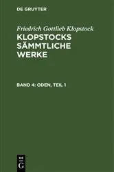Book cover of Oden, Teil 1 by Friedrich Gottlieb Klopstock