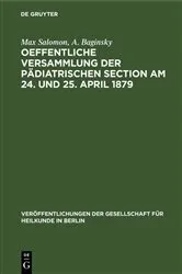 Book cover of Oeffentliche Versammlung der pädiatrischen Section am 24. und 25. April 1879 by Max Salomon