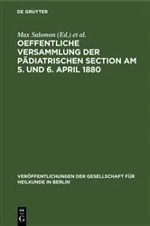 Book cover of Oeffentliche Versammlung der pädiatrischen Section am 5. und 6. April 1880 by Max Salomon