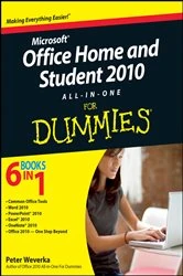 Book cover of Office Home and Student 2010 All-in-One For Dummies by Peter Weverka