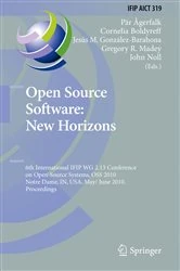 Book cover of Open Source Software: New Horizons by Pär J. Ågerfalk