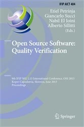 Book cover of Open Source Software: Quality Verification by Etiel Petrinja