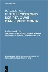 Book cover of Orationes de lege agraria. Oratio pro C. Rabirio perduellionis reo by Marcus Tullius Cicero