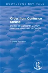 Book cover of Order from Confusion Sprung by Claude Rawson