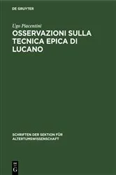Book cover of Osservazioni sulla tecnica epica di Lucano by Ugo Piacentini