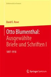 Book cover of Otto Blumenthal: Ausgewählte Briefe und Schriften I by David E. Rowe