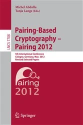 Book cover of Pairing-Based Cryptography -- Pairing 2012 by Michel Abdalla