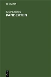 Book cover of Pandekten (5th ed.) by Eduard Böcking