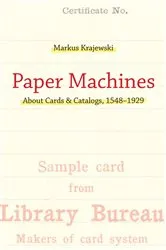Book cover of Paper Machines by Markus Krajewski