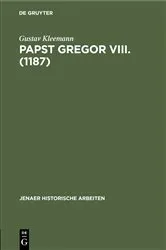 Book cover of Papst Gregor VIII. (1187) by Gustav Kleemann
