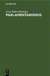 Book cover of Parlamentarismus by Ernst Müller-Meiningen