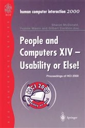 Book cover of People and Computers XIV — Usability or Else! by Sharon McDonald
