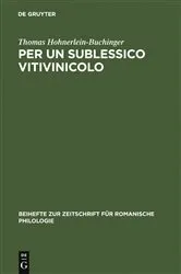 Book cover of Per un sublessico vitivinicolo by Thomas Hohnerlein-Buchinger