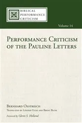 Book cover of Performance Criticism of the Pauline Letters by Bernhard Oestreich