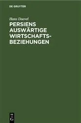 Book cover of Persiens auswärtige Wirtschaftsbeziehungen by Hans Doevel
