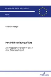 Book cover of Persoenliche Leitungspflicht by Valentin Mezger