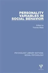 Book cover of Personality Variables in Social Behavior by Thomas Blass