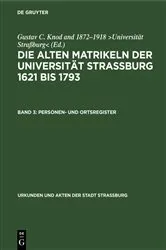 Book cover of Personen- und Ortsregister by Gustav C. Knod