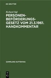 Book cover of Personenbeförderungsgesetz vom 21.3.1961. Handkommentar by Unknown