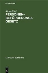 Book cover of Personenbeförderungsgesetz by Richard Sigl