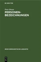 Book cover of Personenbezeichnungen by Peter Braun