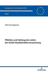 Book cover of Pflichten und Haftung des Leiters der GmbH-Gesellschafterversammlung by Unknown